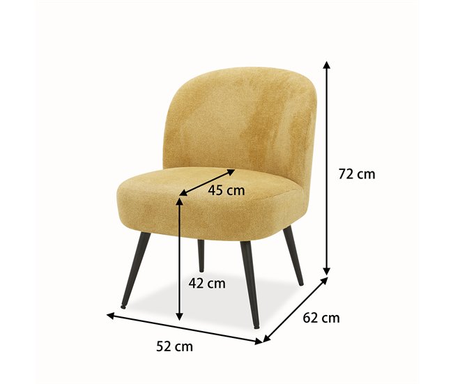 Sillón decorativo KITTY Amarillo