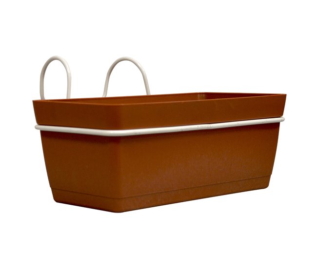 3 Jardineras L 22 Cm Con Ganchos Terracota