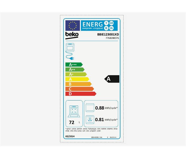 Horno BEKO BBIE123001XD multifunción. A. Inox y negro. Inox