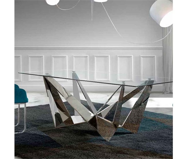 Mesa de Comedor Rectangular - Modelo MADRID Transparente