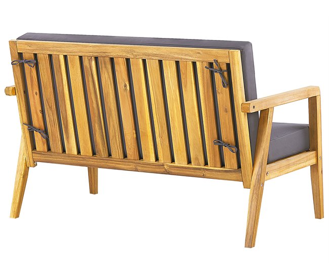 Beliani Conjunto longue Madera de acacia PALLANO Gris Oscuro