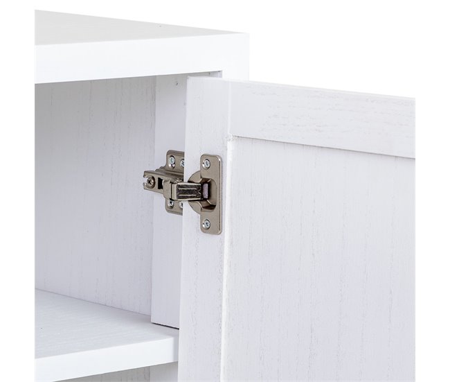 Aparador de 2 puertas de madera y metal Blanco