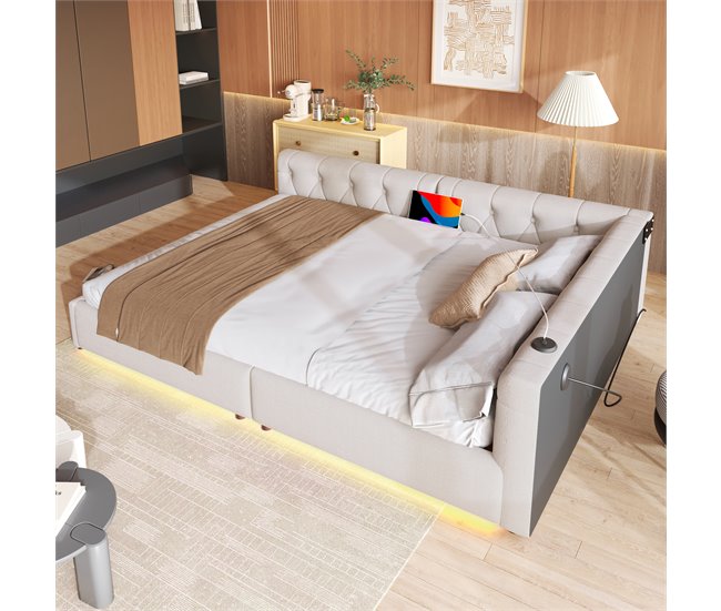 Camas de matrimonio 153x213 Beige