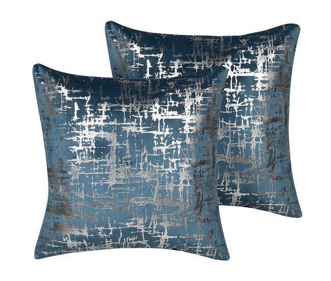 Beliani Cojín decorativo GARDENIA 45x45 Azul