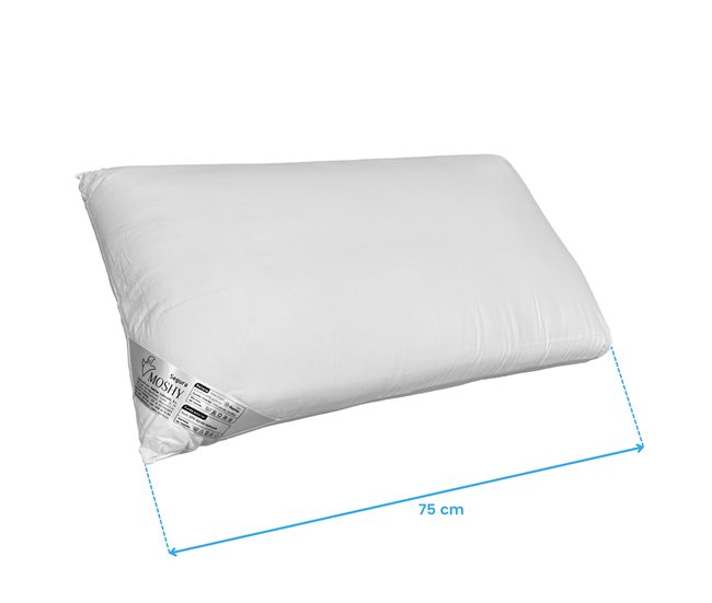 Almohada Segura Moshy de Fibra Alta 75x35 Blanco