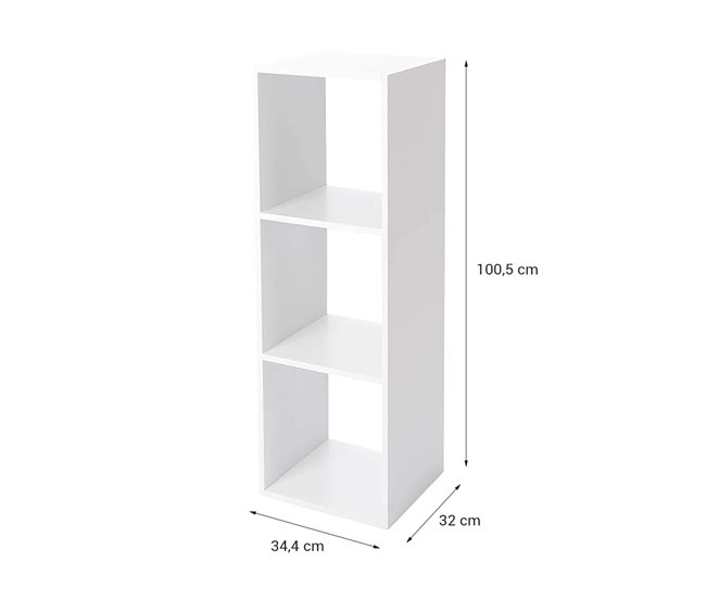 Acomoda Textil – Estantería para Pared y Suelo. (3 Cubos) 34 Blanco