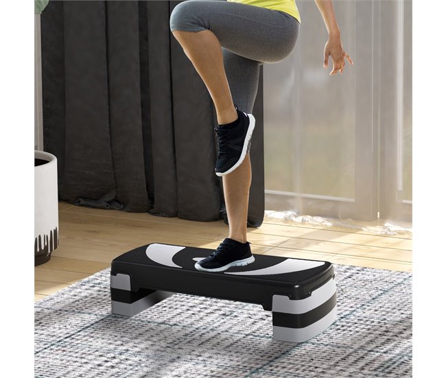 Step Fitness Plástico HOMCOM, deportes y ocio - fitness Negro