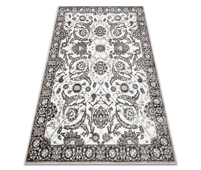 Alfombra MATEO 8037/944 Moderna marco flores estructural 160x220 Gris