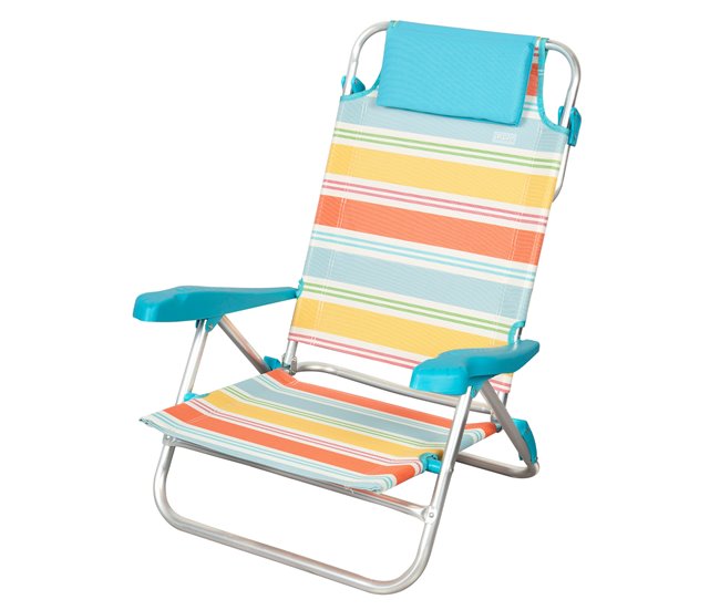 Aktive Silla plegable de playa 7 posiciones, con cojín Multicolor