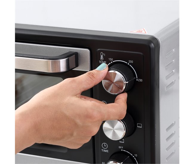 Horno Eléctrico Metal HOMCOM, hogar - cocina Negro/ Inox