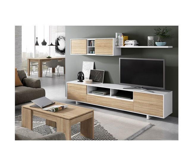 Mesa de centro elevable Kendra 100x50 Roble