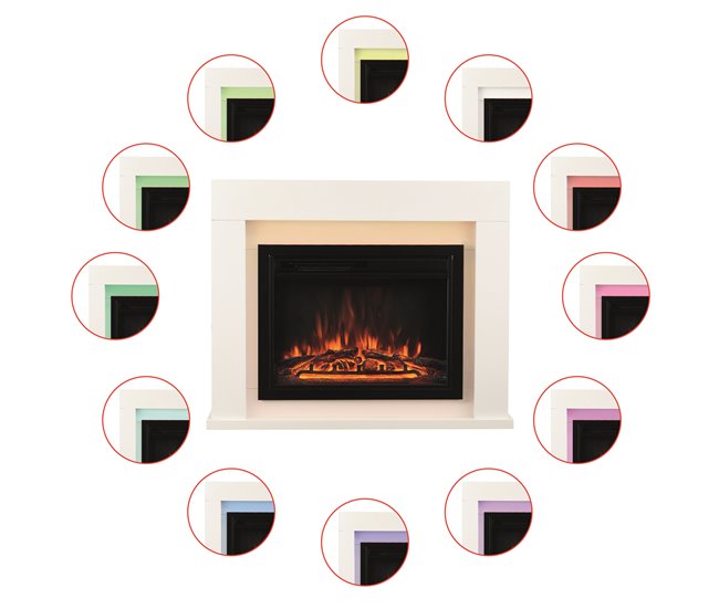 KAMINIO Eléctrica Chimenea MATTI - Chimenea Eléctrica Blanco