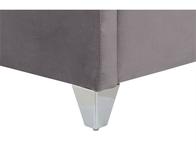 Beliani Cama con somier Terciopelo LUBBON 209x215 Gris