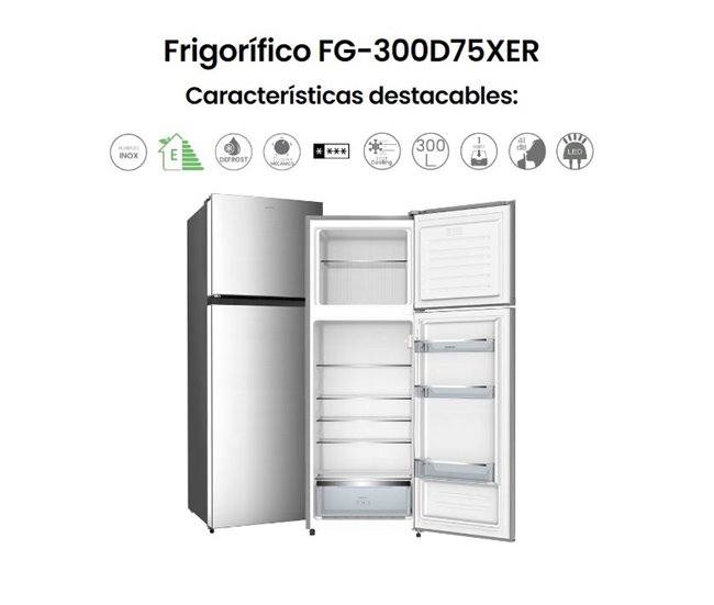 Frigorifico Dos Puertas INFINITON FG-300D75XER, 300 l Inox