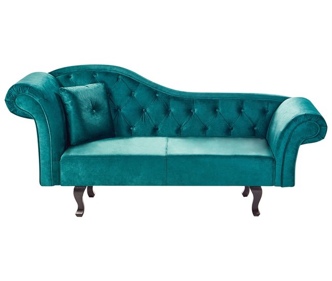 Beliani Chaise longue izquierdo Terciopelo LATTES Negro