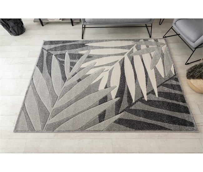 Alfombra FEEL 1827/16811 Hojas 140x190 Gris