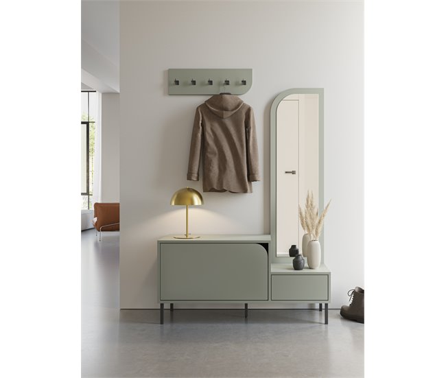 Mueble recibidor zapatero con espejo BEA Verde