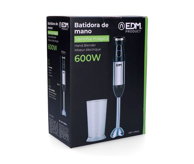 Batidora de mano EDM 600W con vaso medidor Inox