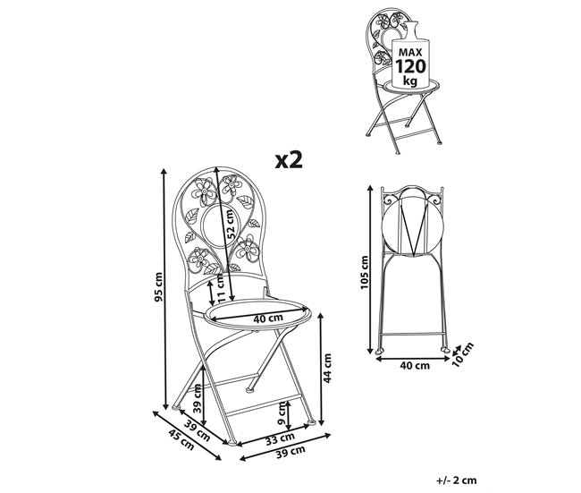 Beliani Silla de jardín YAVIZA Beige