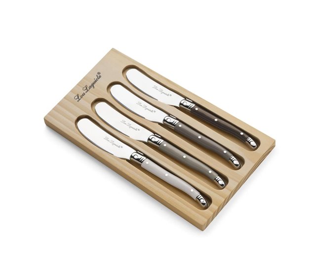 Pack 4 cuchillos mantequeros Tradition Lou Laguiole acero inox Multicolor