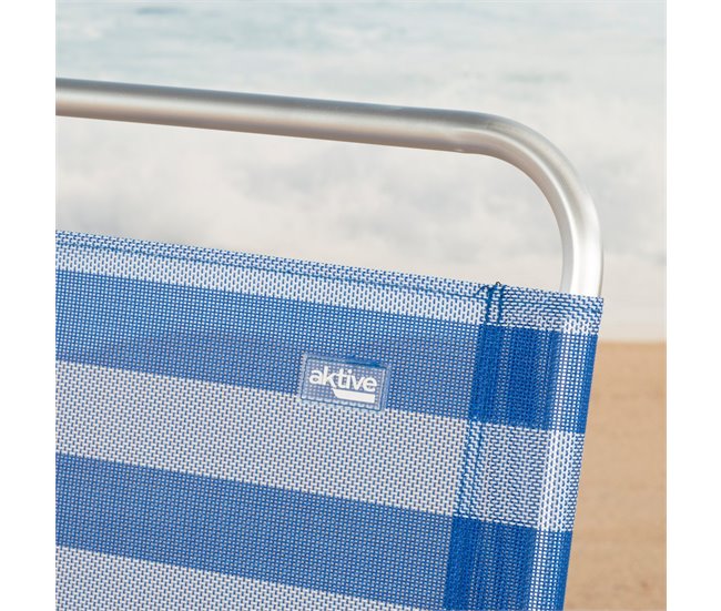 Aktive Silla de playa plegable pequeña marinera c/asa de hombro Azul