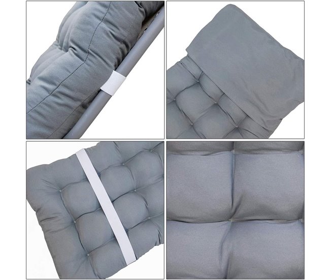 Pack 2 Cojines para Tumbona de Jardín 55x7 Gris