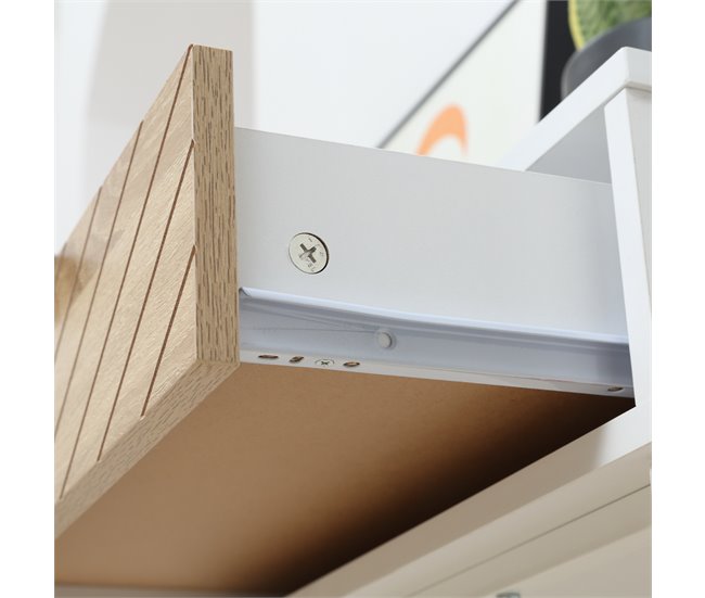 Mesa de Consola Metal, Melamina de Madera HOMCOM 100 Blanco