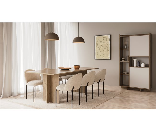 Mesa de Comedor extensible 160cm CLAP Roble