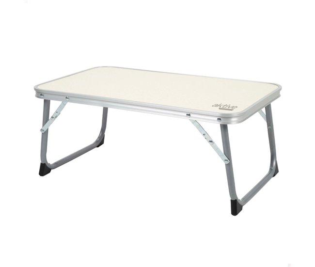 Aktive Mesa plegable pequeña camping antivuelco y ultraligera Beige