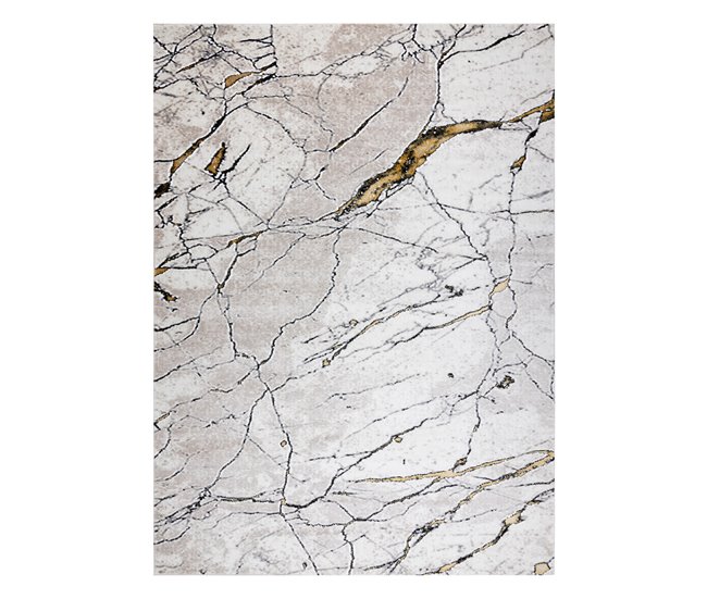 Alfombra GLOSS moderno 529A 53 Mármol Roca elegante glamour 160x220 Beige