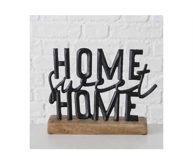 Figura decorativa HOME SWEET HOME marca BOLTZE Negro/ Madera