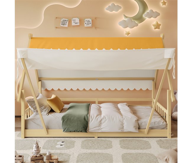 Cama cabaña de madera maciza Natural