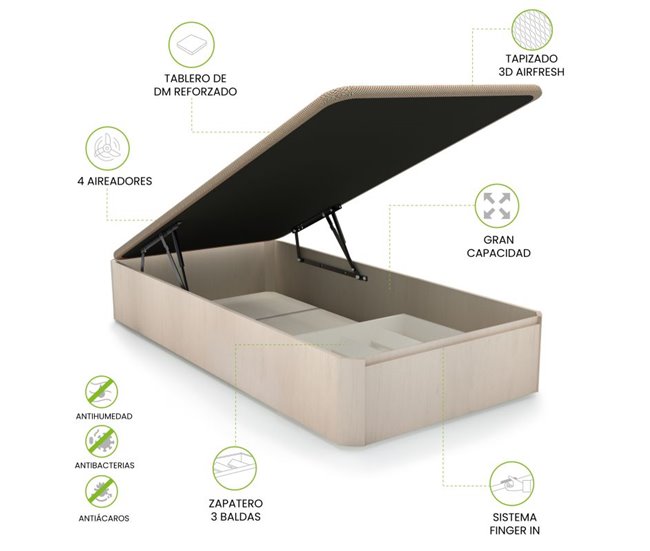 Canapé Luxury Plus 3D 90x190 Blanco Veta