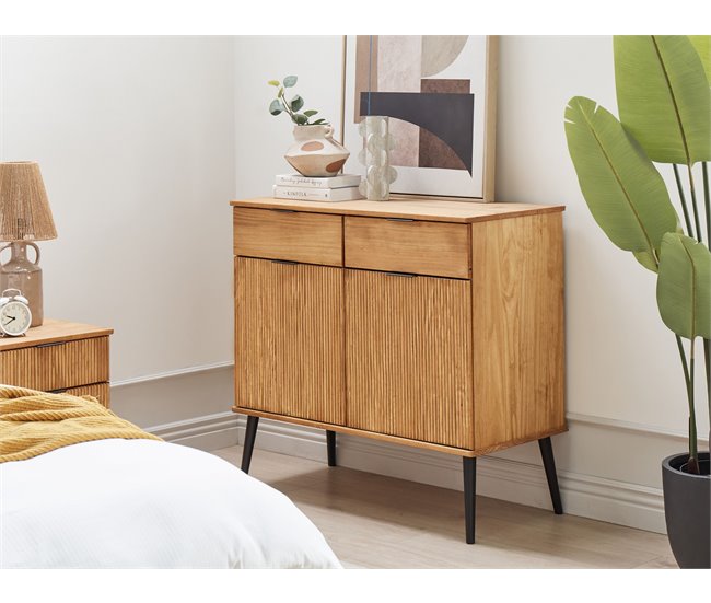Beliani Aparador TIMMINS Madera Clara