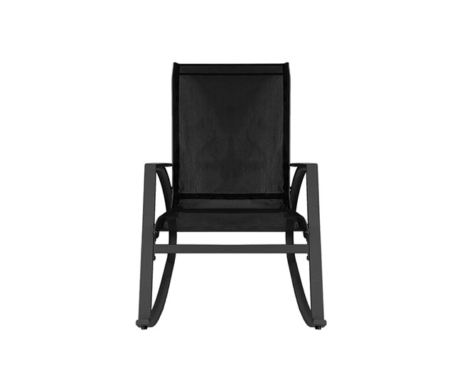 Acomoda Textil – Mecedora con Reposabrazos de Balanceo Negro
