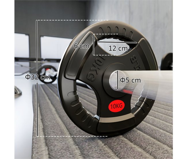 Discos de Pesas Acero, Plástico SPORTNOW, deportes y ocio - pesas Negro