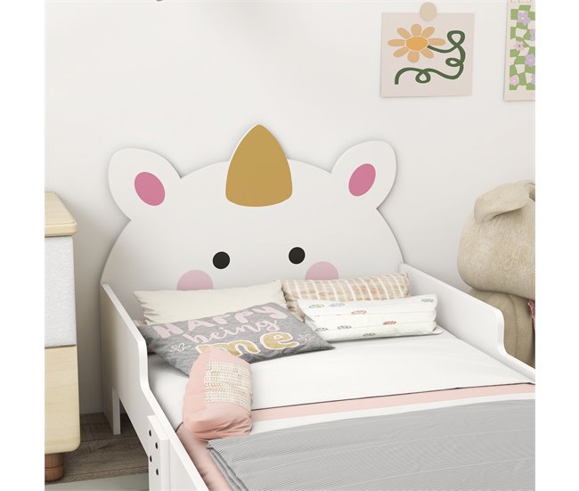 Cama para Niños MDF, Tablero Multicapa ZONEKIZ Blanco