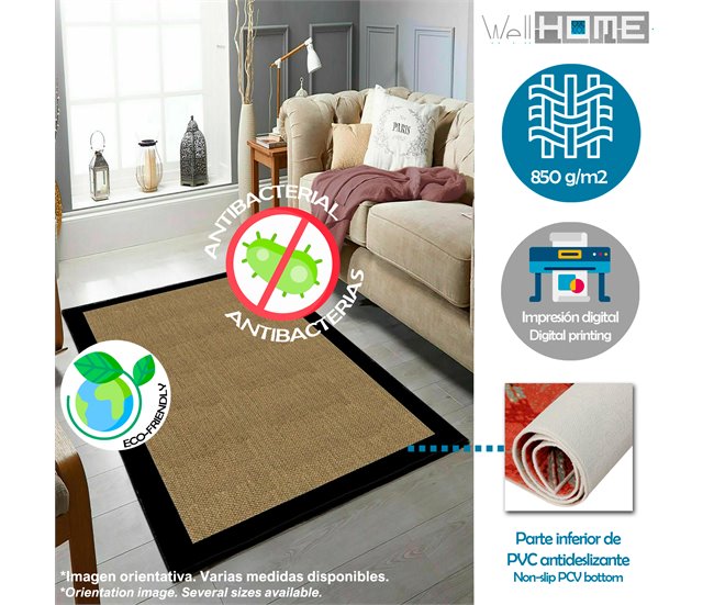 Alfombra De 140 X 220Cm 220x140 Mostaza