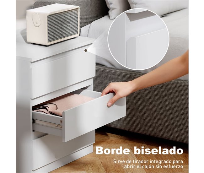 Cómoda Melamina de Madera HOMCOM, hogar - muebles de dormitorio Blanco