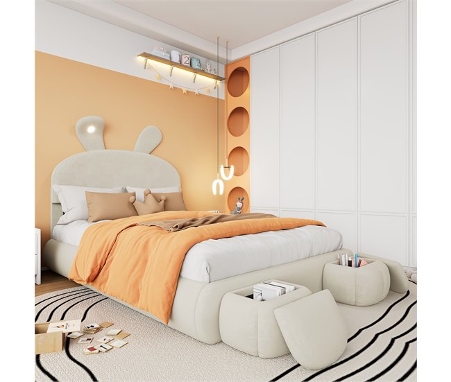 Camas de matrimonio 154x238 Beige