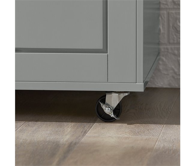 Aparador Cocina con Ruedas 3 Puertas y 1 cajón FSB78-HG SoBuy Gris Claro