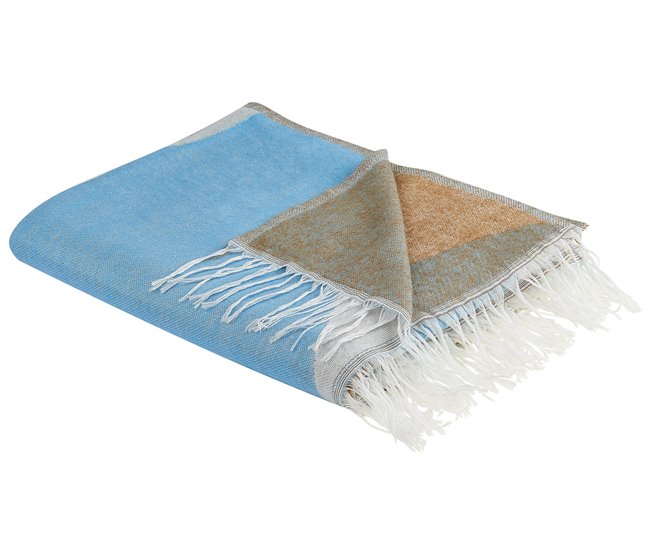 Beliani Manta PALHI Azul Claro