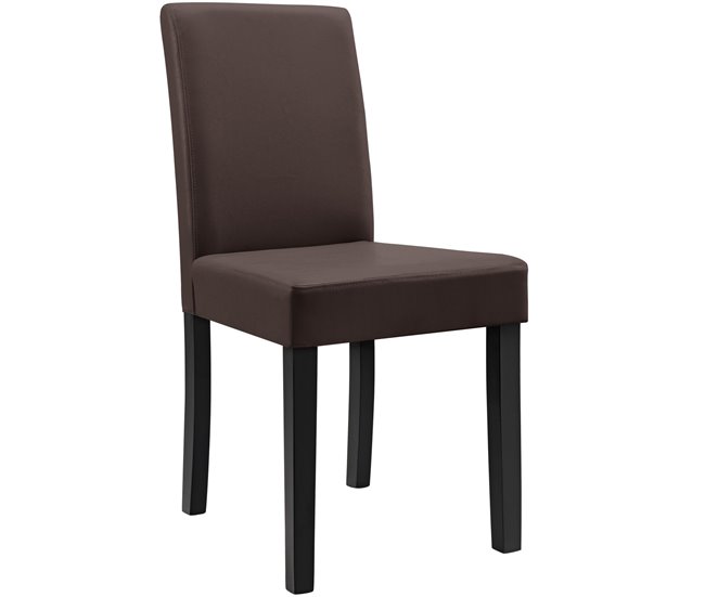 6 x sillas tapizadas de cuero sintético patas de madera Crema