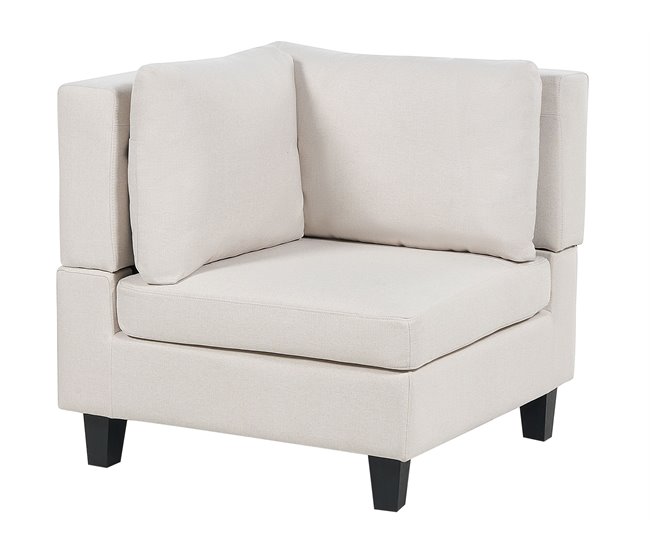 Beliani Sofá con reposapiés Poliéster UNSTAD Beige