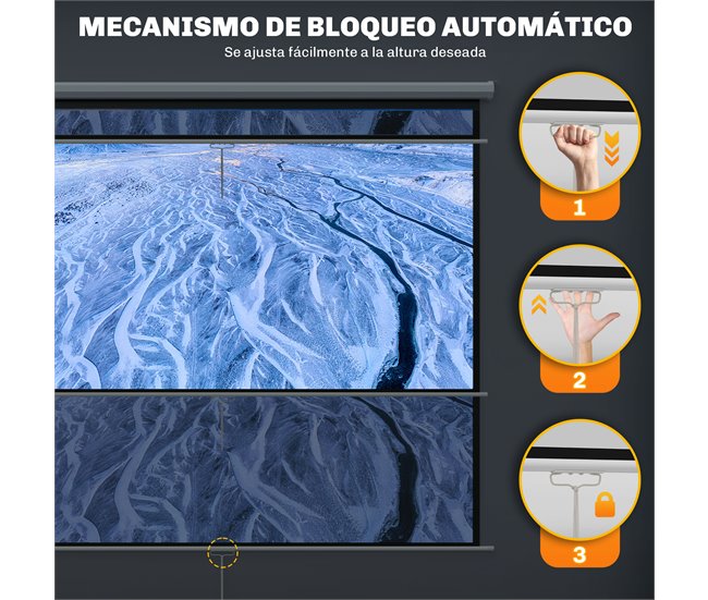 Pantalla Proyector Plástico HOMCOM Blanco
