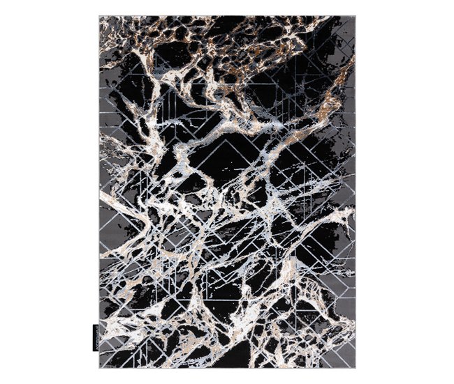Alfombra DE LUXE moderna 622 Abstracción - Structural 240x340 Negro