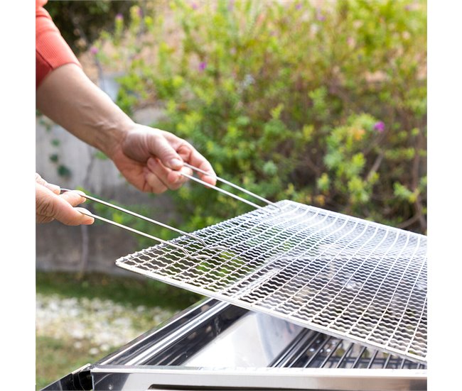 Barbacoa Plegable de Acero Inoxidable para Carbón Gris