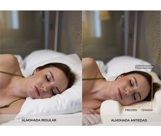Almohada Anti-envejecimiento Antiarrugas  "Seda de Belleza" Blanco