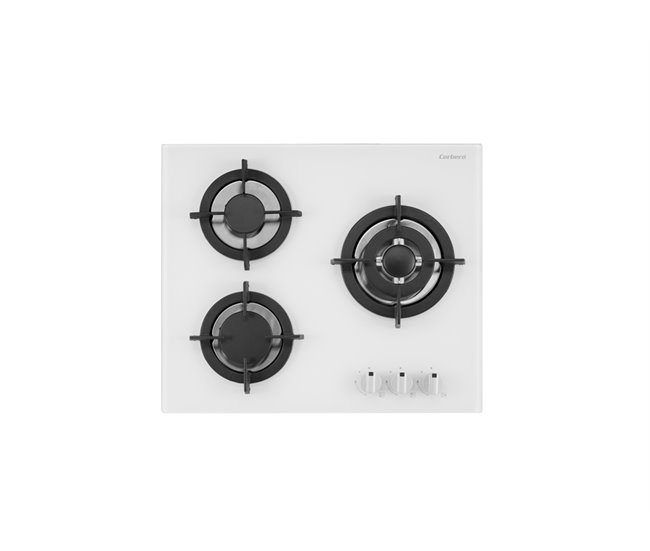 Placa cristal gas CORBERÓ CPCGY2313W 3 zonas 60cm blanco Blanco