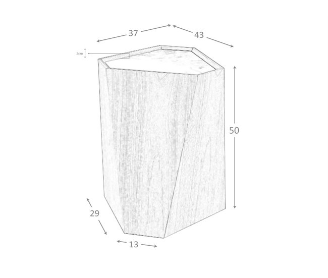 ANGEL CERDÁ Mesa rincón triangular mármol porcelánico Blanco/ Madera